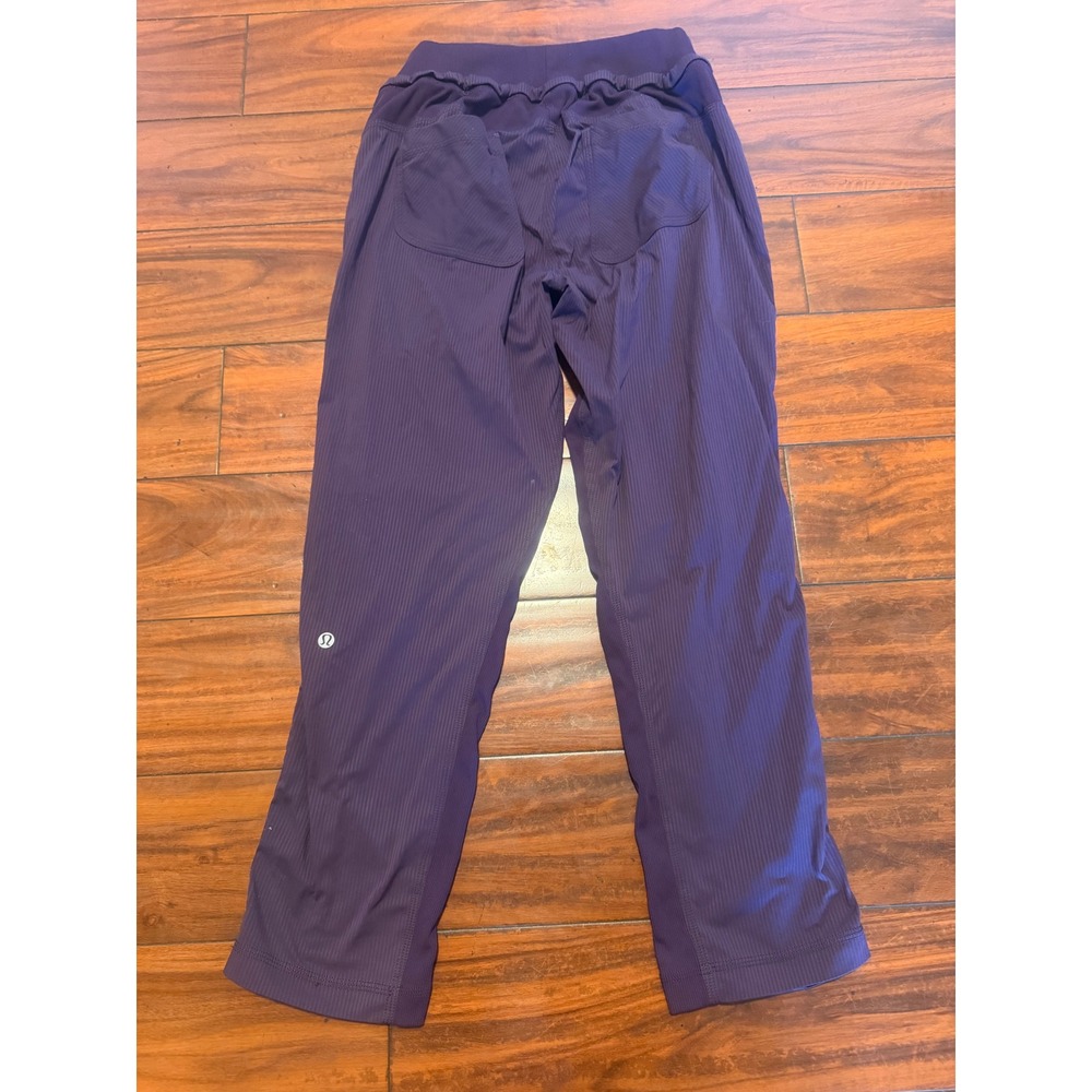 Lululemon Beyond the Studio Crop Purple Ribbed Jogger Pants Size 6